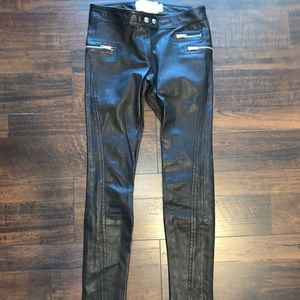 Vintage Rebecca Minkoff black skinny leather pants